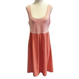 Columbia Womens Omni-Shade Sun Protection Dress Medium Pink and Coral Polka Dot